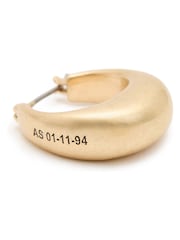AllSaints Gold Tone Sculpted Tube Hoop Earrings - Image 3 of 4