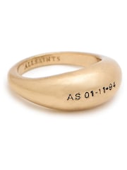 AllSaints Gold Tone Signature Chunky Band Ring - Image 1 of 4