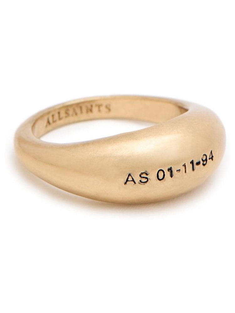 AllSaints Gold Tone Signature Chunky Band Ring - Image 1 of 4