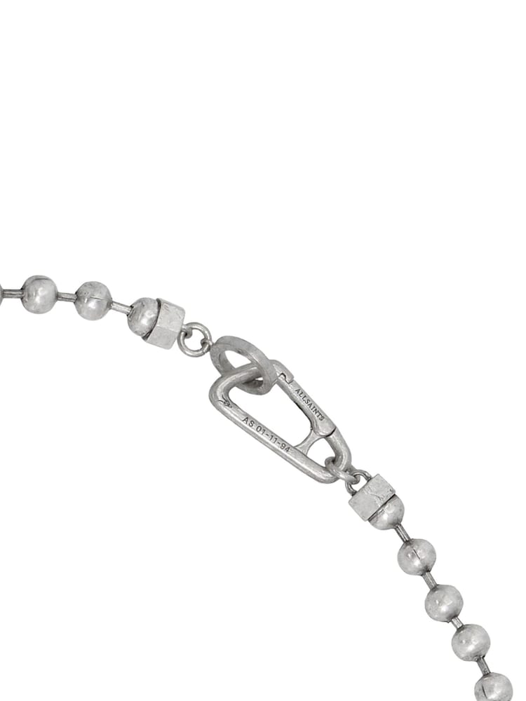 AllSaints Silver Tone Mens Ball Chain Necklace - Image 2 of 3