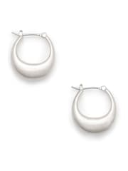 AllSaints Silver Tone Sculpted Tube Hoop Earrings - Image 1 of 4