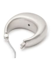 AllSaints Silver Tone Sculpted Tube Hoop Earrings - Image 2 of 4