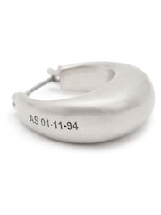 AllSaints Silver Tone Sculpted Tube Hoop Earrings - Image 3 of 4