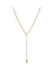 AllSaints Gold Tone Signature Saint And Cross Y Necklace - Image 2 of 5