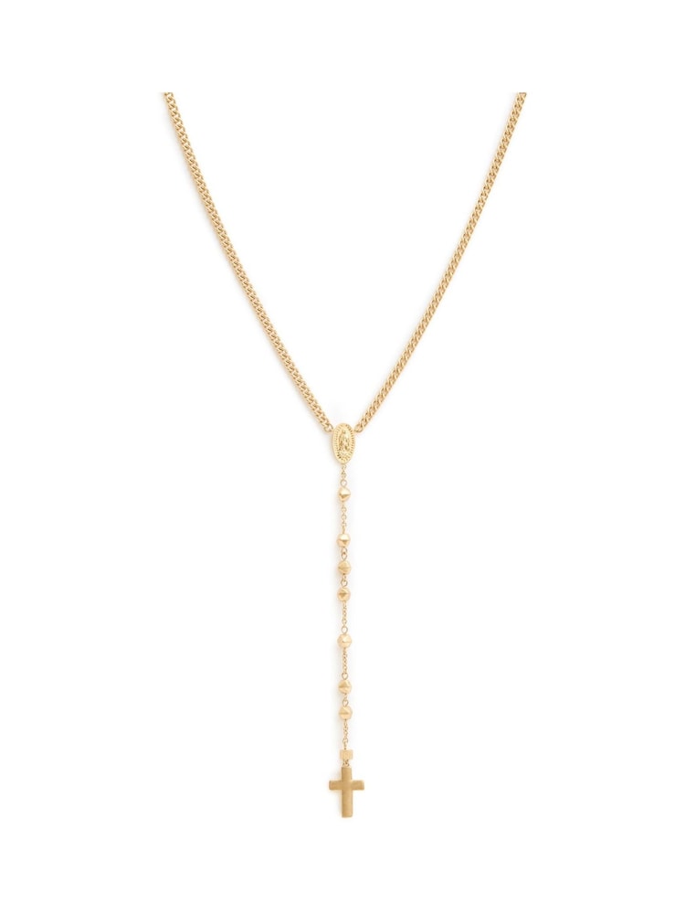 AllSaints Gold Tone Signature Saint And Cross Y Necklace - Image 2 of 5
