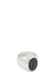 AllSaints Black Mens Onyx Sterling Signature Saint Signet Ring - Image 1 of 4