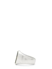 AllSaints Black Mens Onyx Sterling Signature Saint Signet Ring - Image 3 of 4