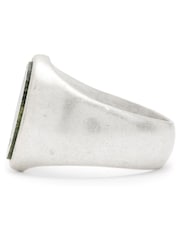 AllSaints Black Mens Onyx Sterling Signature Saint Signet Ring - Image 4 of 4