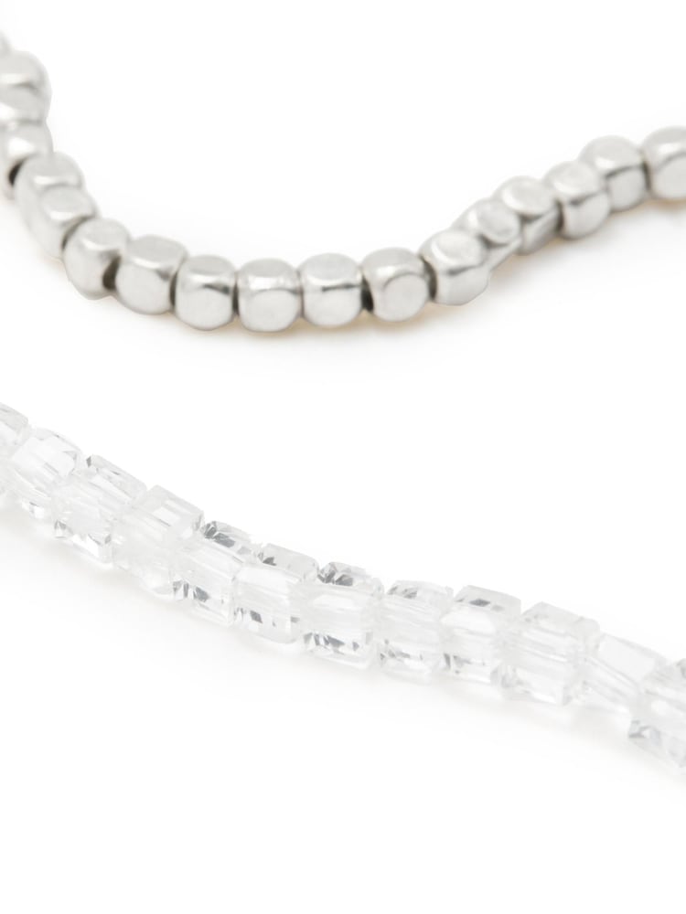 AllSaints White Mixed Beaded Collar Necklace - Image 4 of 4