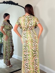 Girl In Mind Blair Анималистический принт Knot Detail Wrap платье макси - Image 4 of 4