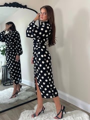 Girl In Mind Tessa Spotted Wrap Лонгслив средних размеров платья - Image 2 of 4