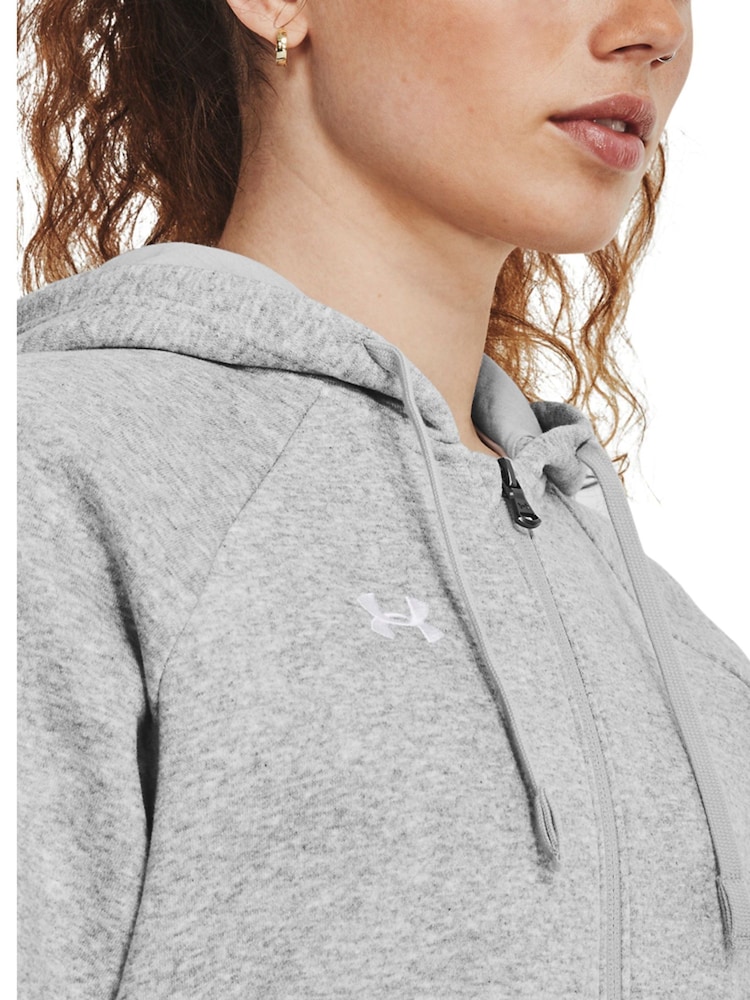 Under Armour Grey Rival Fleece Full Zip Hoodie - Image 3 of 6