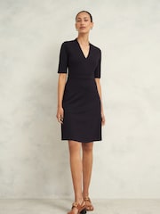Hobbs Blue Emilia Ponte Dress - Image 1 of 4