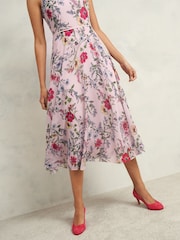 Hobbs Pink Petite Petite Carly Dress - Image 3 of 4