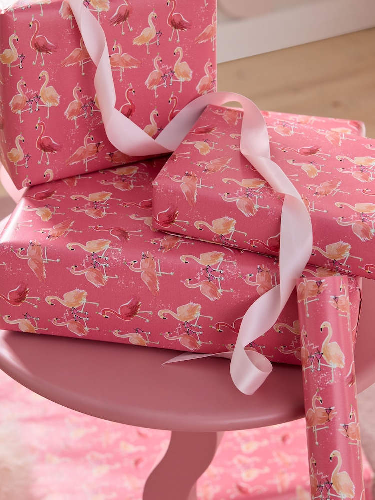 Flamingos 10 Metre Wrapping Paper - Image 1 of 3