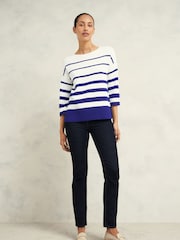 Hobbs Blue Elaine Stripe Jumper - Image 1 of 4