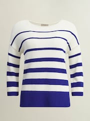 Hobbs Blue Elaine Stripe Jumper - Image 4 of 4