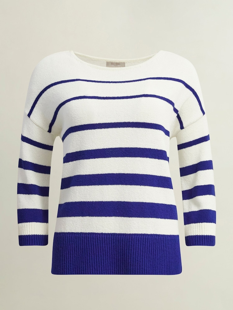 Hobbs Blue Elaine Stripe Jumper - Image 4 of 4