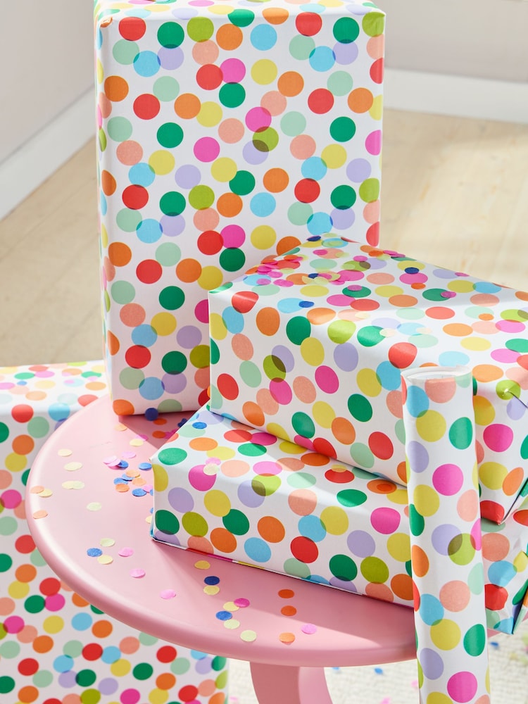 Polka Dot 10 Metre Wrapping Paper - Image 1 of 4 Polka Dot 10 Metre Wrapping Paper - Image 1 of 4