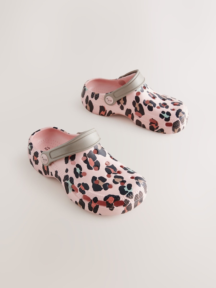 Pink Animal Print Clogs - Image 1 of 5