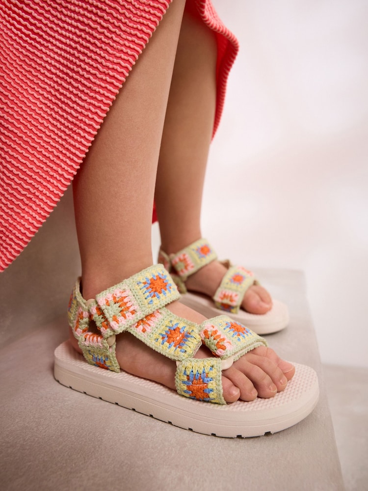 Sage Green Crochet Crochet Trekker Sandals - Image 1 of 8