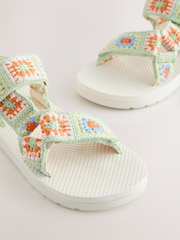 Sage Green Crochet Crochet Trekker Sandals - Image 7 of 8