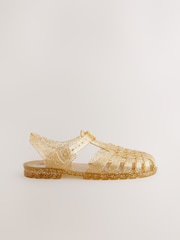 Gold Glitter Jelly Sandals - Image 2 of 5