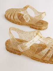 Gold Glitter Jelly Sandals - Image 3 of 5