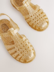 Gold Glitter Jelly Sandals - Image 4 of 5
