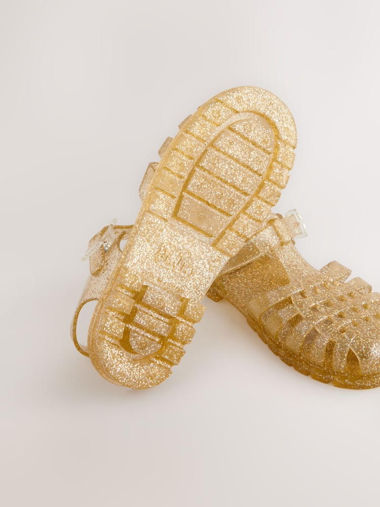 Gold Glitter Jelly Sandals - Image 5 of 5