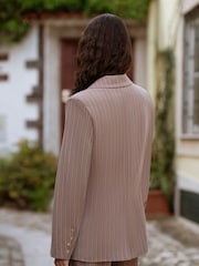 Yumi Brown Pinstripe Blazer - Image 2 of 5
