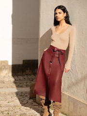 Yumi Gold Metallic Knitted Ribbed Top - Image 2 of 5