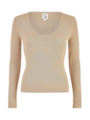 Yumi Gold Metallic Knitted Ribbed Top - Image 5 of 5