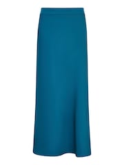 Yumi Blue Satin Midi Skirt - Image 4 of 4