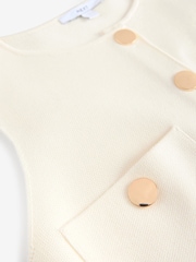 White/Ecru Smart Knitted Button Waistcoat Top - Image 7 of 7