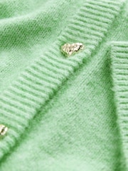 Green Bright Soft Touch Button Up Pocket Knitted Cardigan - Image 7 of 7