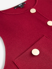 Red Smart Knitted Button Waistcoat Top - Image 6 of 7