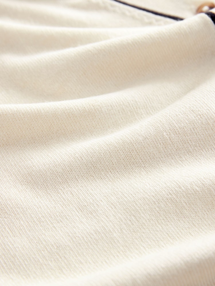 White Ecru Tipped Soft Touch Button Up Knitted Cardigan - Image 7 of 7