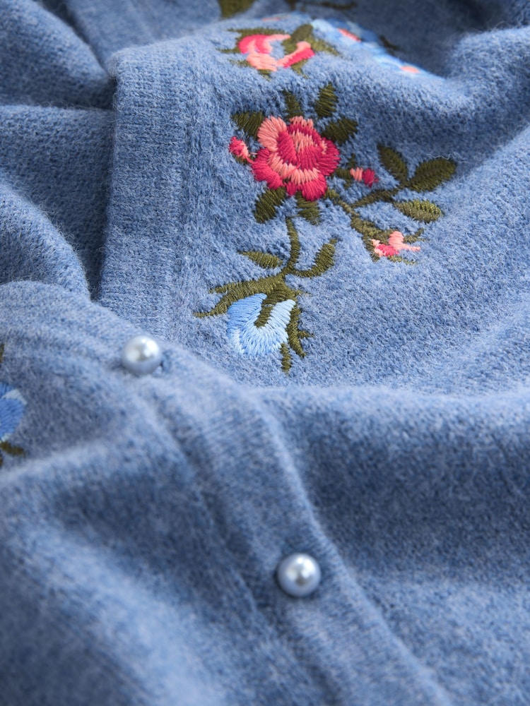 modra Chambray rožast vzorec vezenino - Jopica s perlicami - Slika 7 iz 7 modra Chambray rožast vzorec vezenino - Jopica s perlicami - Slika 7 iz 7