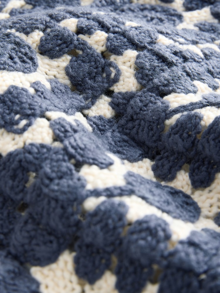 Blue Chambray Crochet Jacket Cardigan - Image 7 of 7