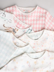 Pink 5 Pack Circus Print Baby Sleepsuit (0mths-3yrs) - Image 10 of 15