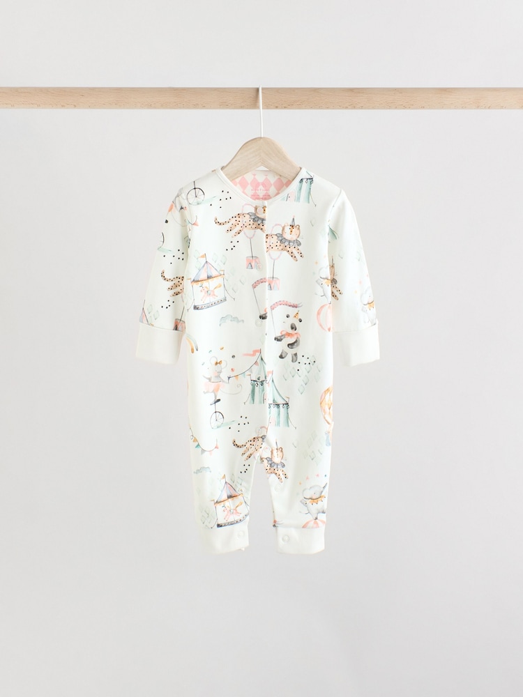 Pink 5 Pack Circus Print Baby Sleepsuit (0mths-3yrs) - Image 7 of 15