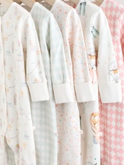 Pink 5 Pack Circus Print Baby Sleepsuit (0mths-3yrs) - Image 9 of 15