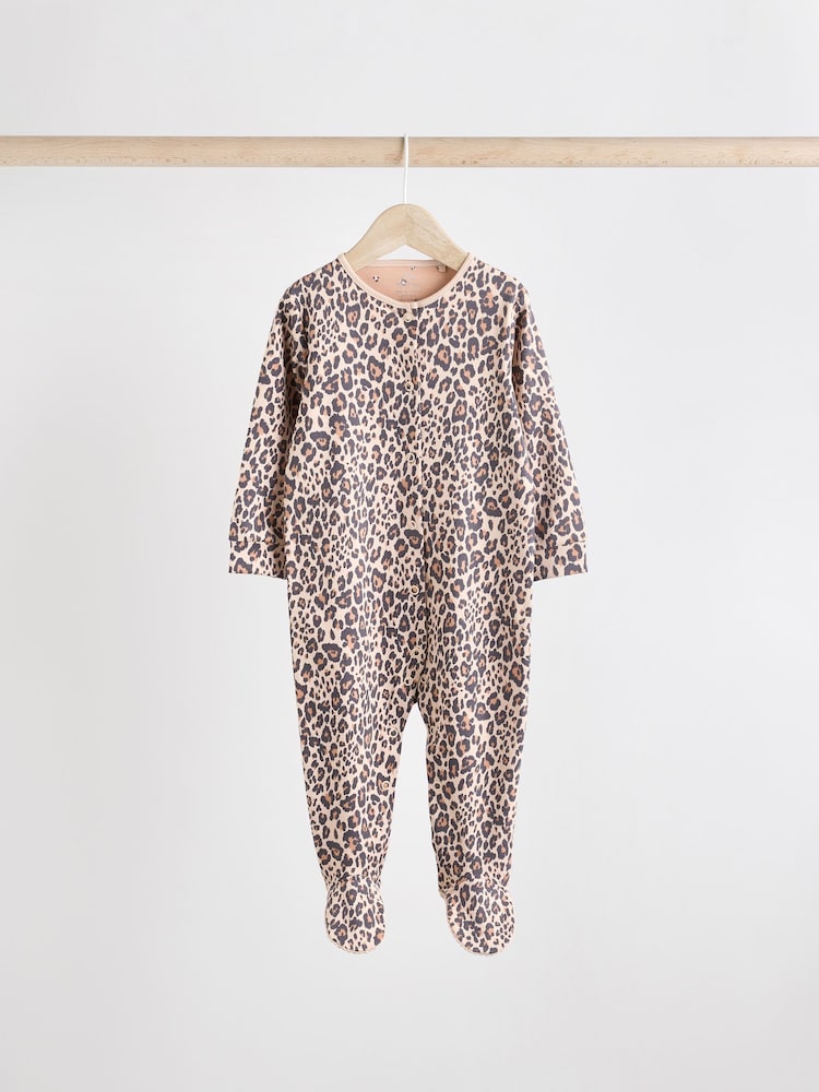 Bruin - Verpakking van 3 babypyjama's met dierenprint van 100% katoen (0 mnd - 2 jr) - Image 10 of 15