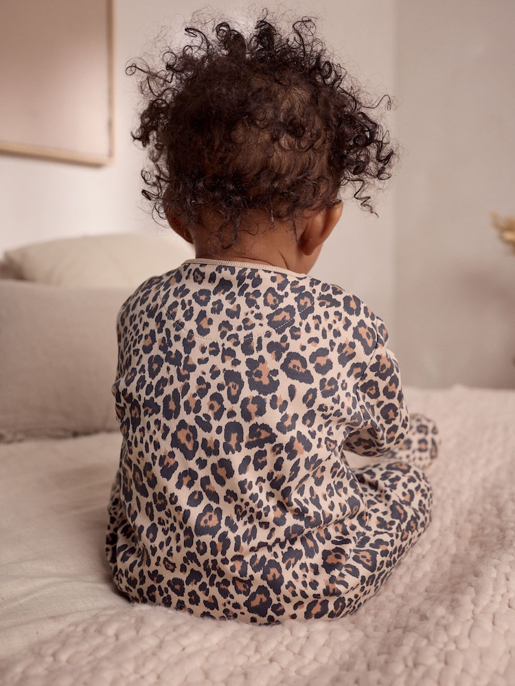 Bruin - Verpakking van 3 babypyjama's met dierenprint van 100% katoen (0 mnd - 2 jr) - Image 14 of 15