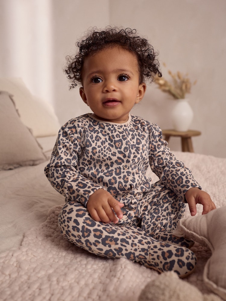 Braun - Baby-Schlafanzüge mit Tiermuster aus 100 % Baumwolle im 3er-Pack (0M.–2J.) - Bild 2 von 15