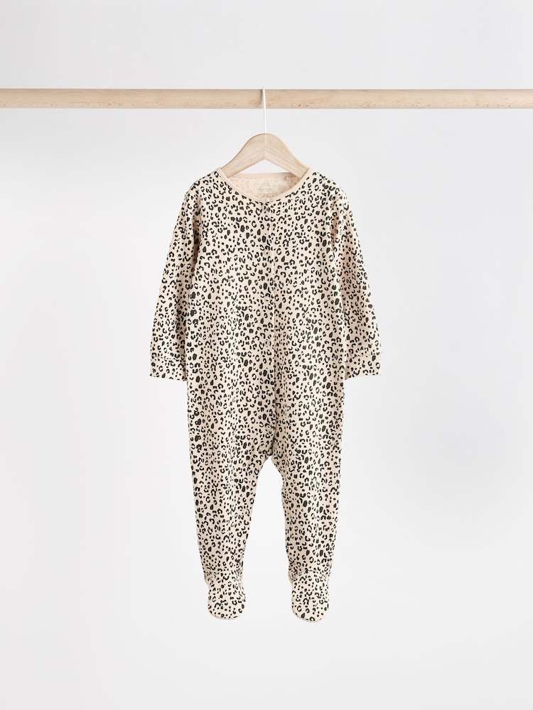 Bruin - Verpakking van 3 babypyjama's met dierenprint van 100% katoen (0 mnd - 2 jr) - Image 7 of 15
