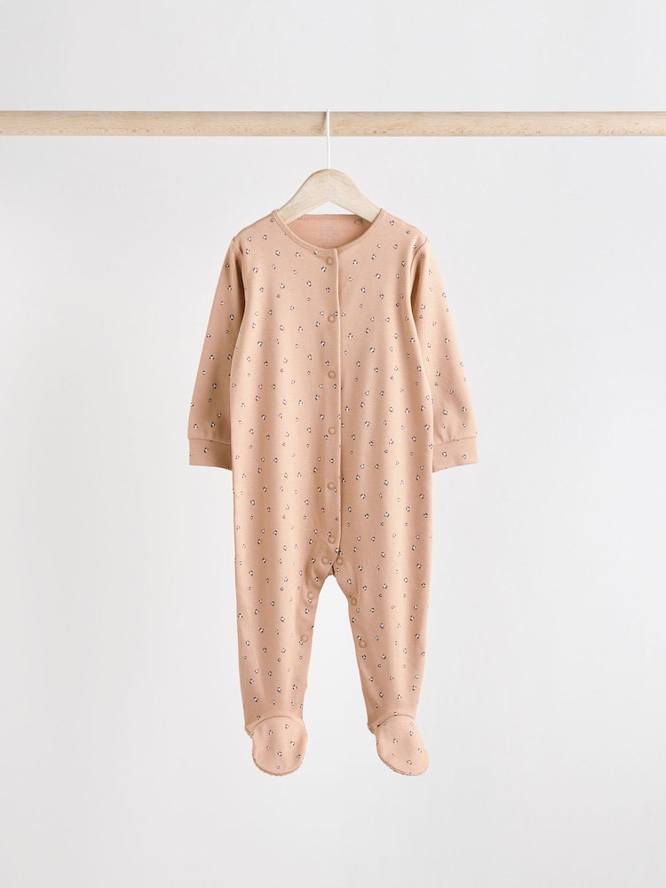 Bruin - Verpakking van 3 babypyjama's met dierenprint van 100% katoen (0 mnd - 2 jr) - Image 9 of 15