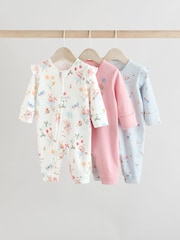 Pink Baby Fairy Bunny 100% Cotton Sleepsuits 3 Pack (0mths-3yrs) - Image 1 of 7
