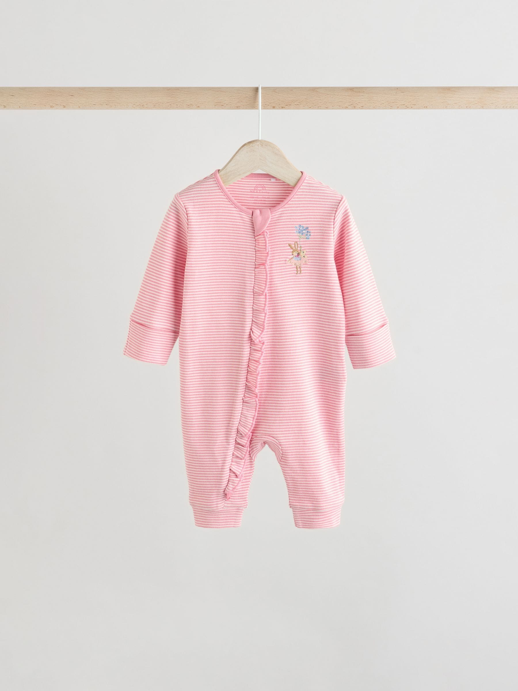 Buy Pink 3 Pack Two Way Zip Baby Sleepsuits (0mths-3yrs) from Next